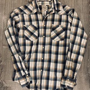 Lucky Brand Plaid Western Button Down